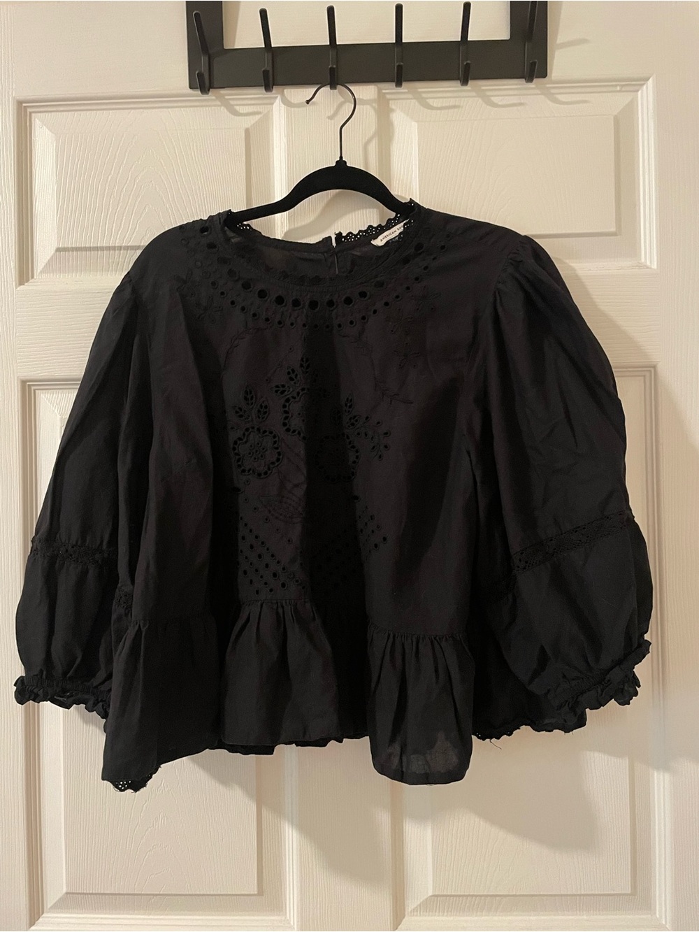 American Eagle • High Neck Eyelet Blouse